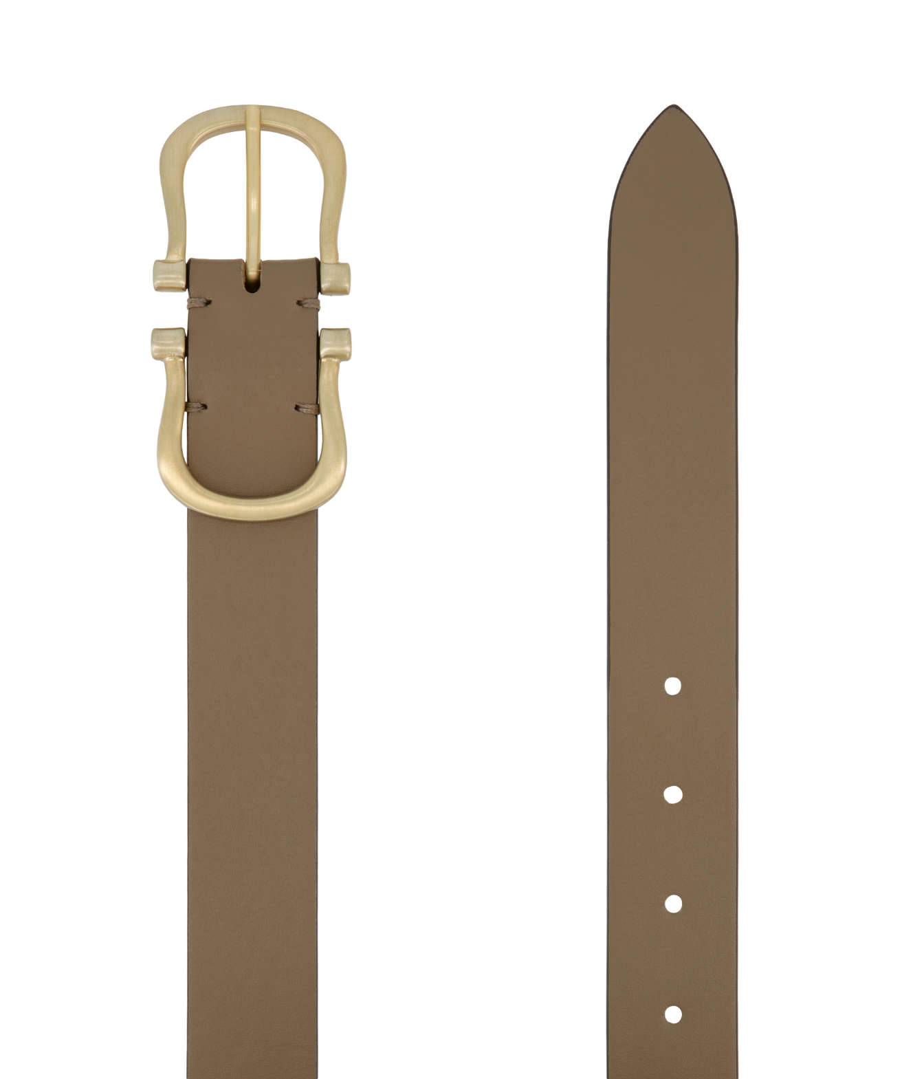 Baby Brushed Gold Nicky X Belt in Mushroom