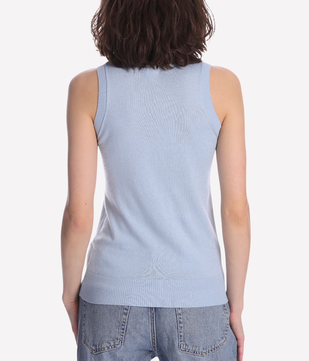 Cashmere Scoop Neck Tank in Heaven