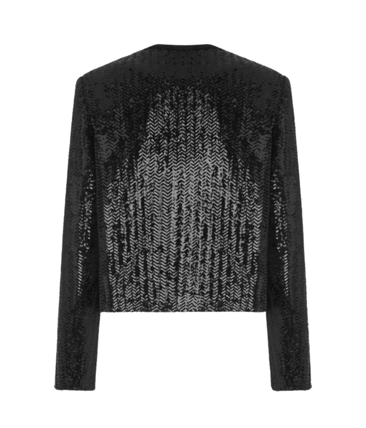 All About You Shamo Bolero In Black - back shot of product flat lay blazer with black sequins