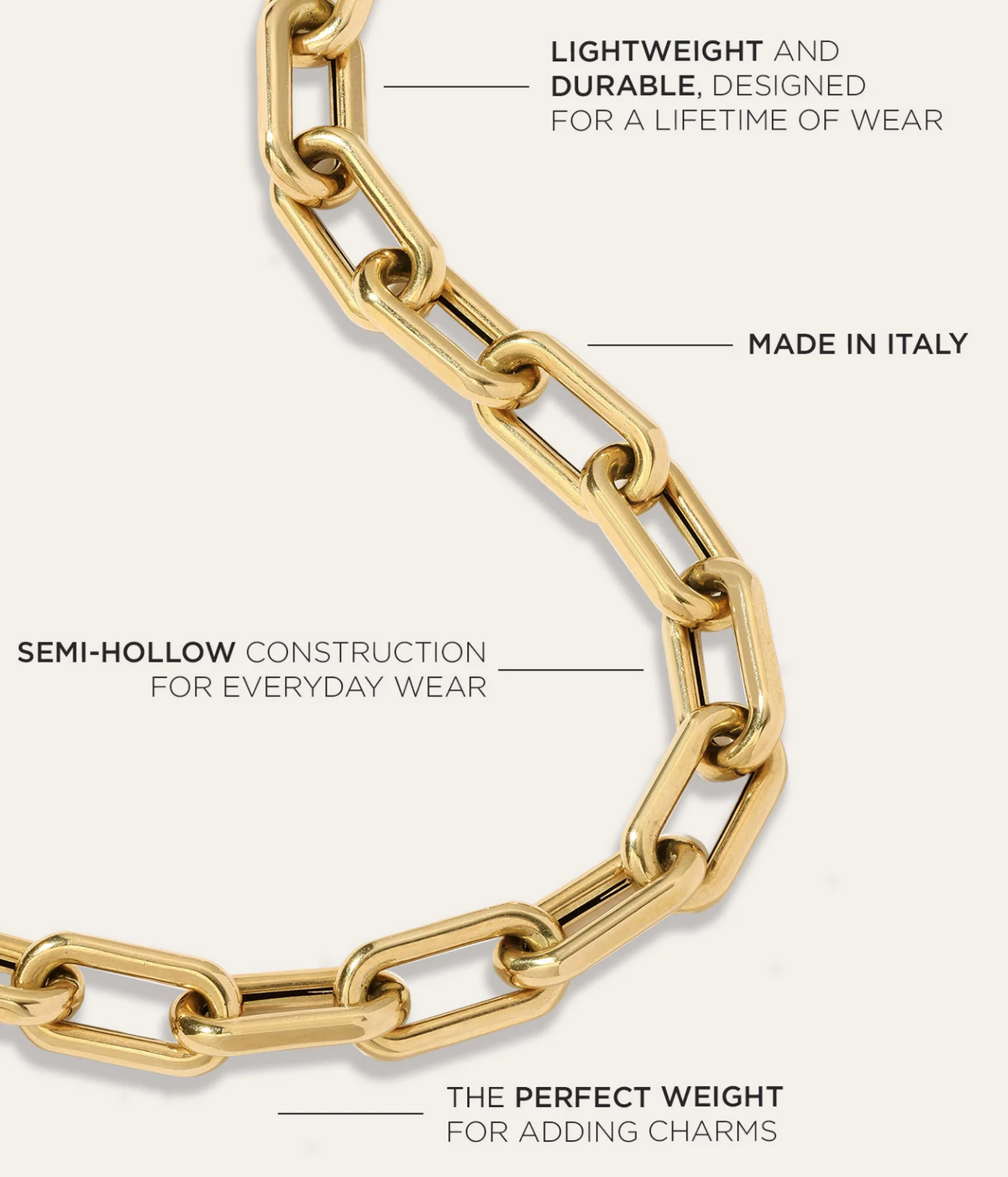 Adina Reyter 5.3Mm 16Inch Italian Chain Link Necklace In 14K Yellow Gold