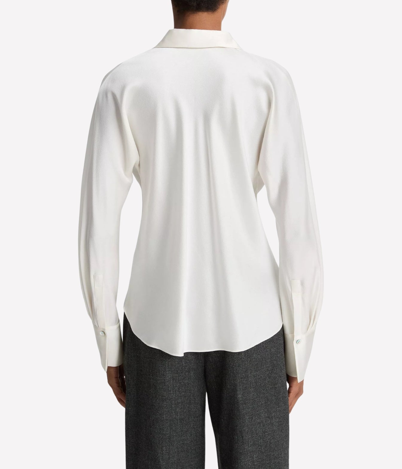 Bias Long Sleeve Blouse in Off White