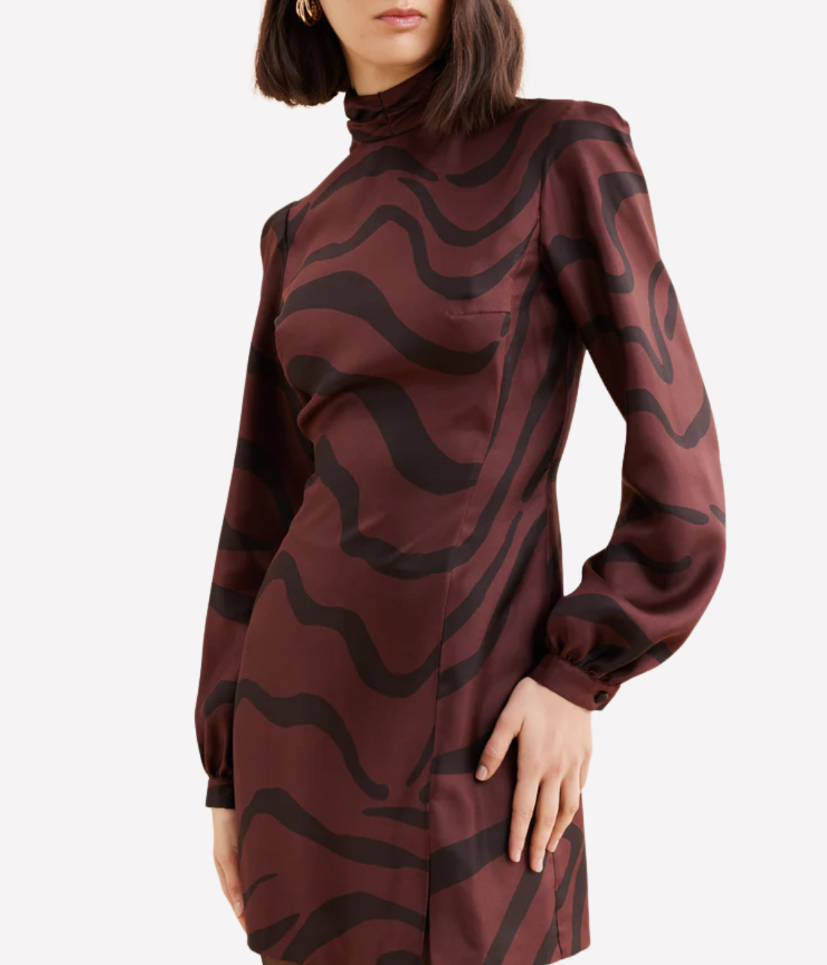 Elle Mini Dress in Zebra Bordeaux