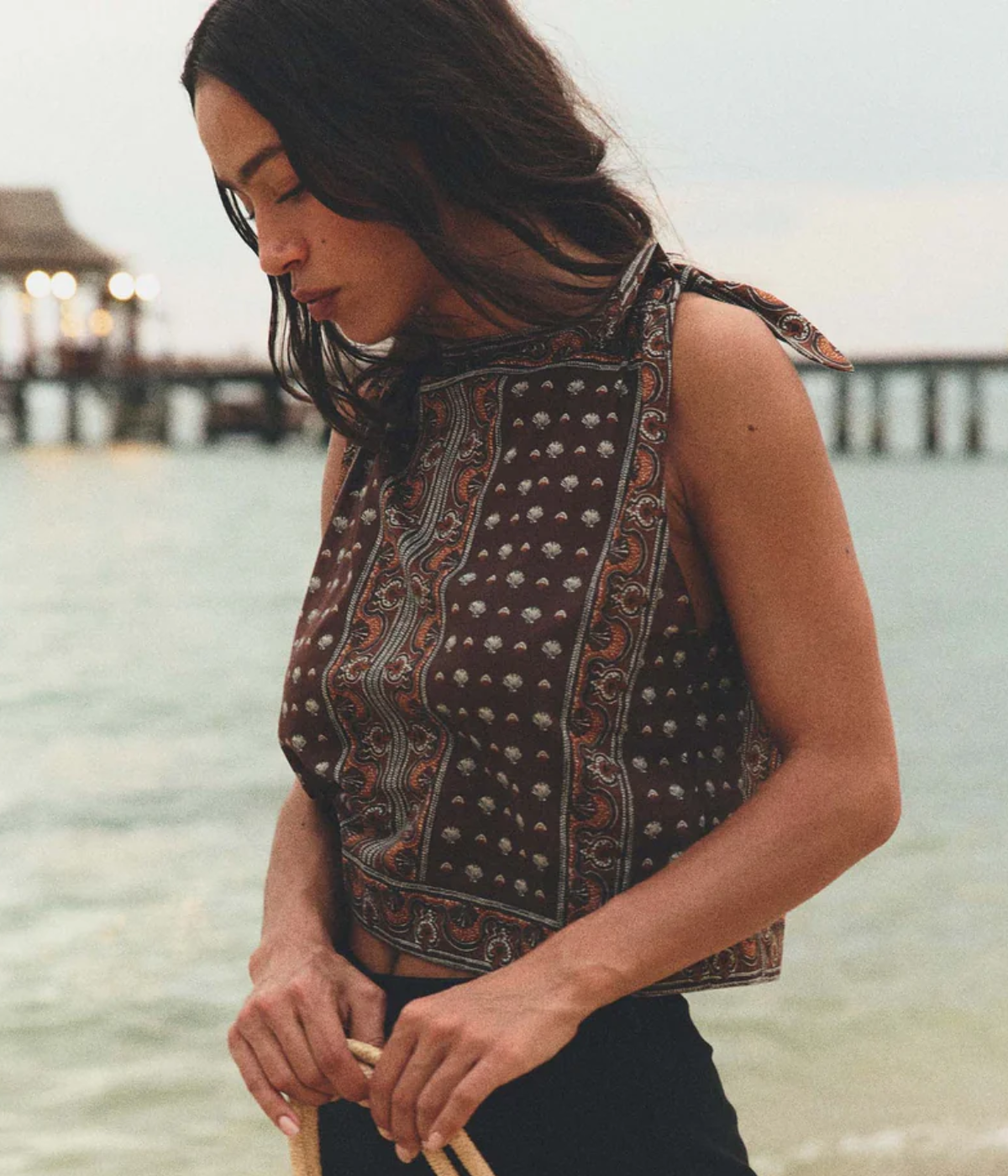 Amalia Top In Terre Foulard De La Mer