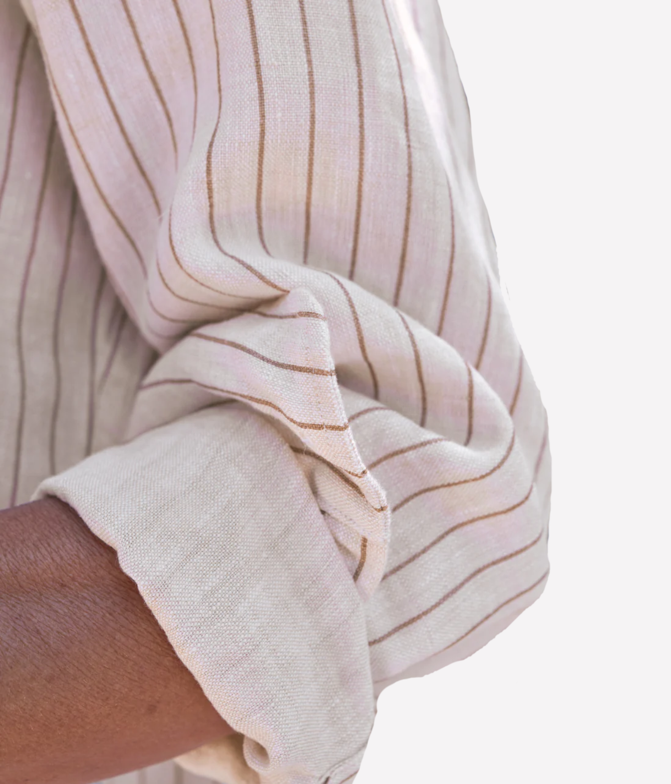 Eileen Woven Button Up Shirt in Brown Glitter Stripe
