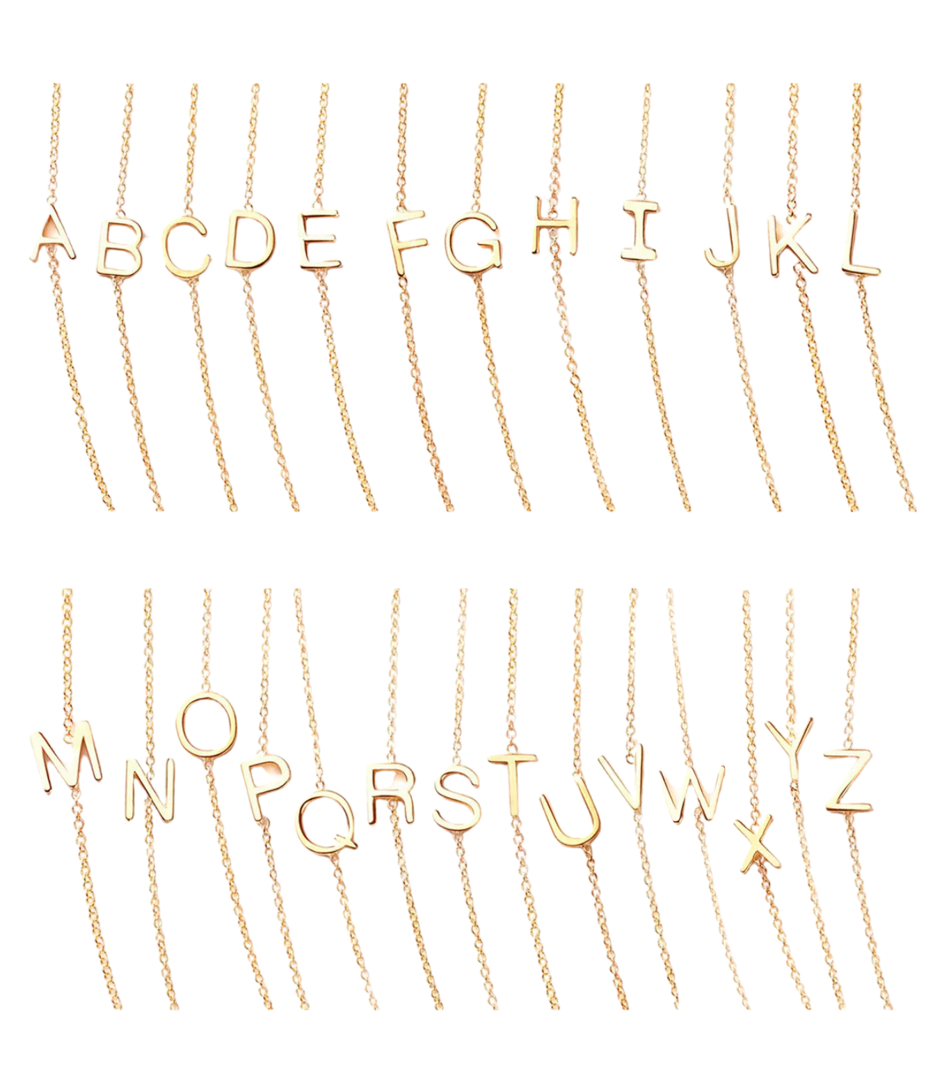 Initial Necklace In Yellow Gold