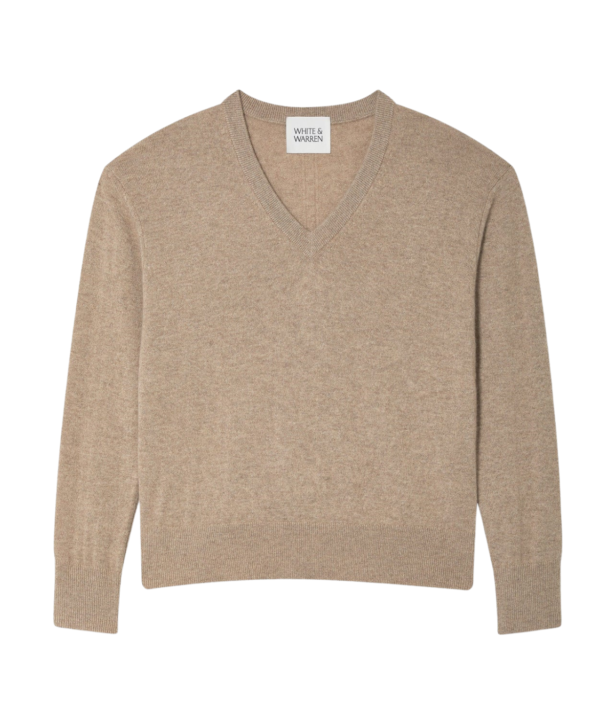 Cashmere V Neck Knitwear in Taupe Heather