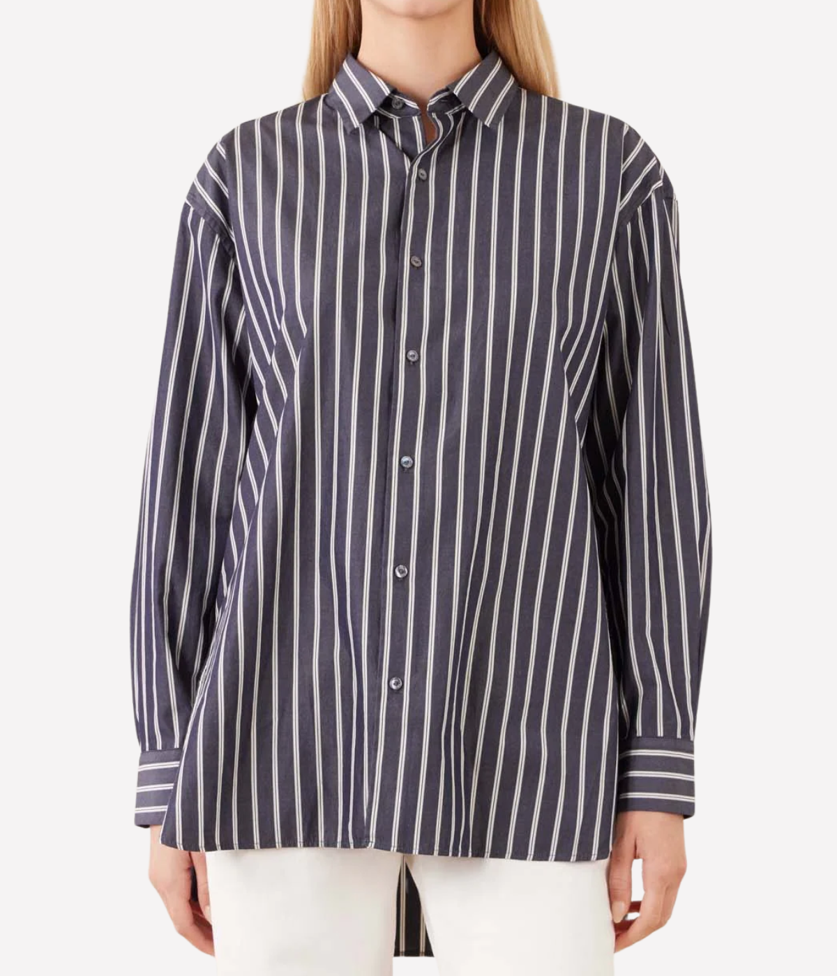 Yorke Shirt In Charcoal Stripe