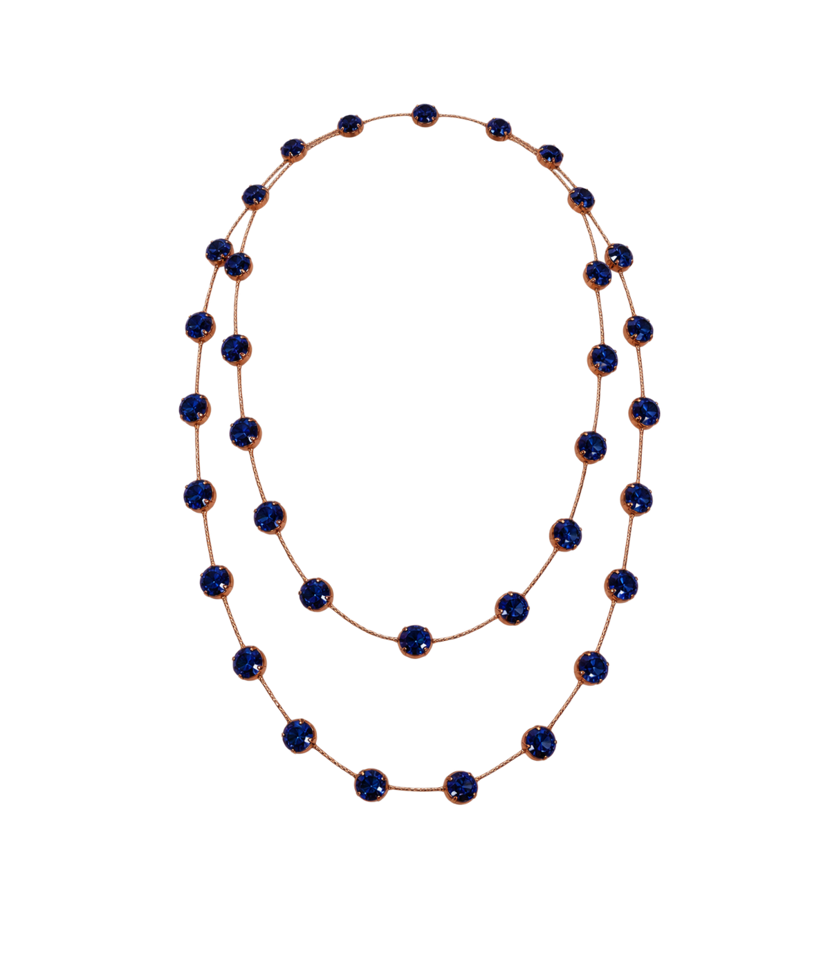 Crystal Station Necklace in Sapphire Blue