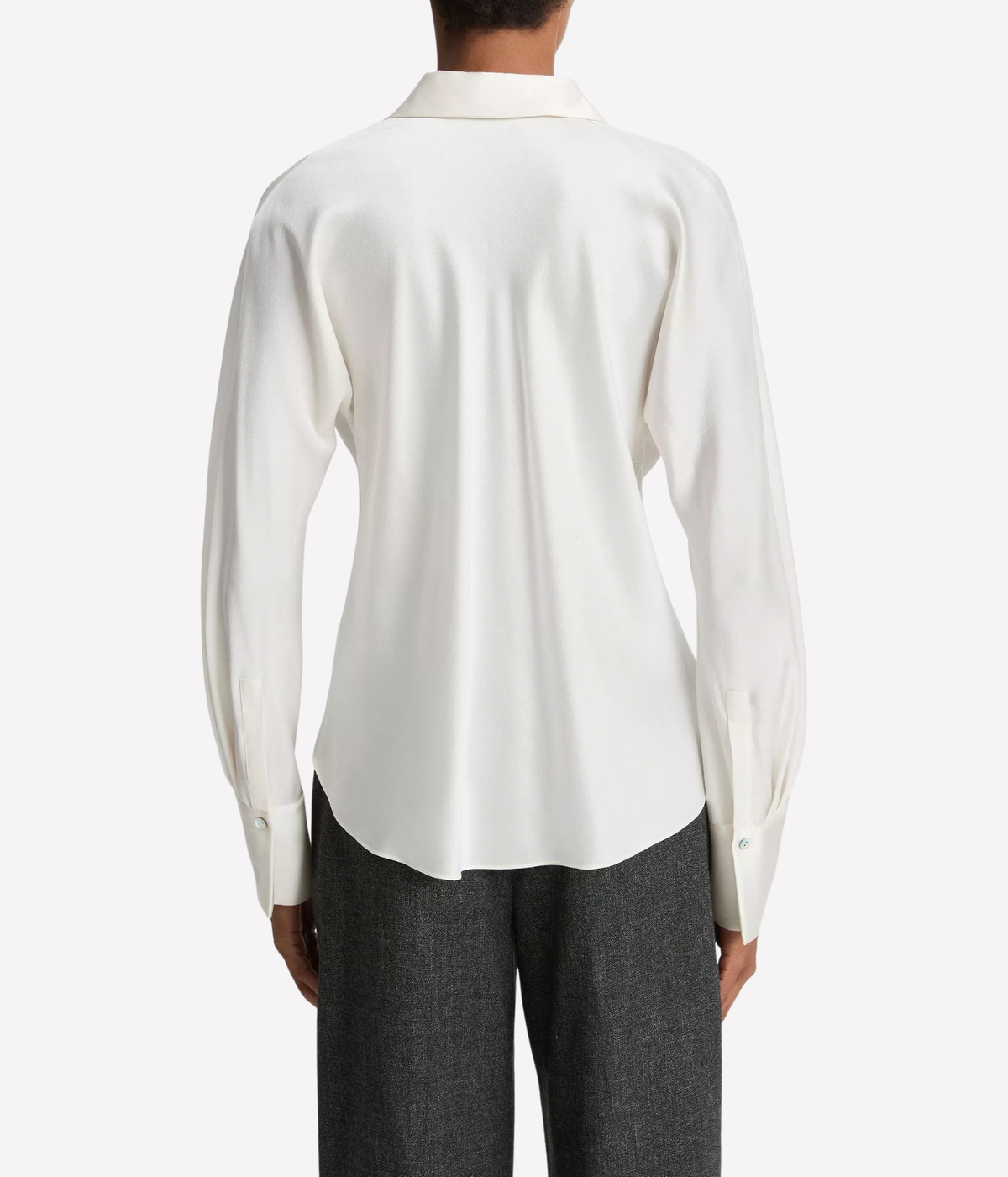 Bias Long Sleeve Blouse in Off White