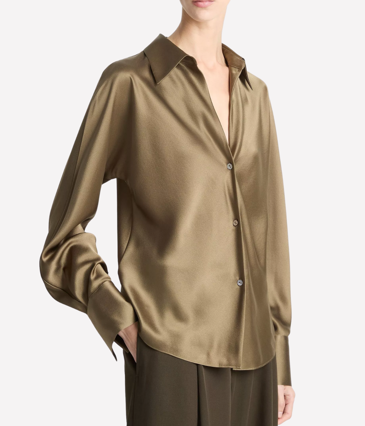 Bias L/S Blouse in Cypress