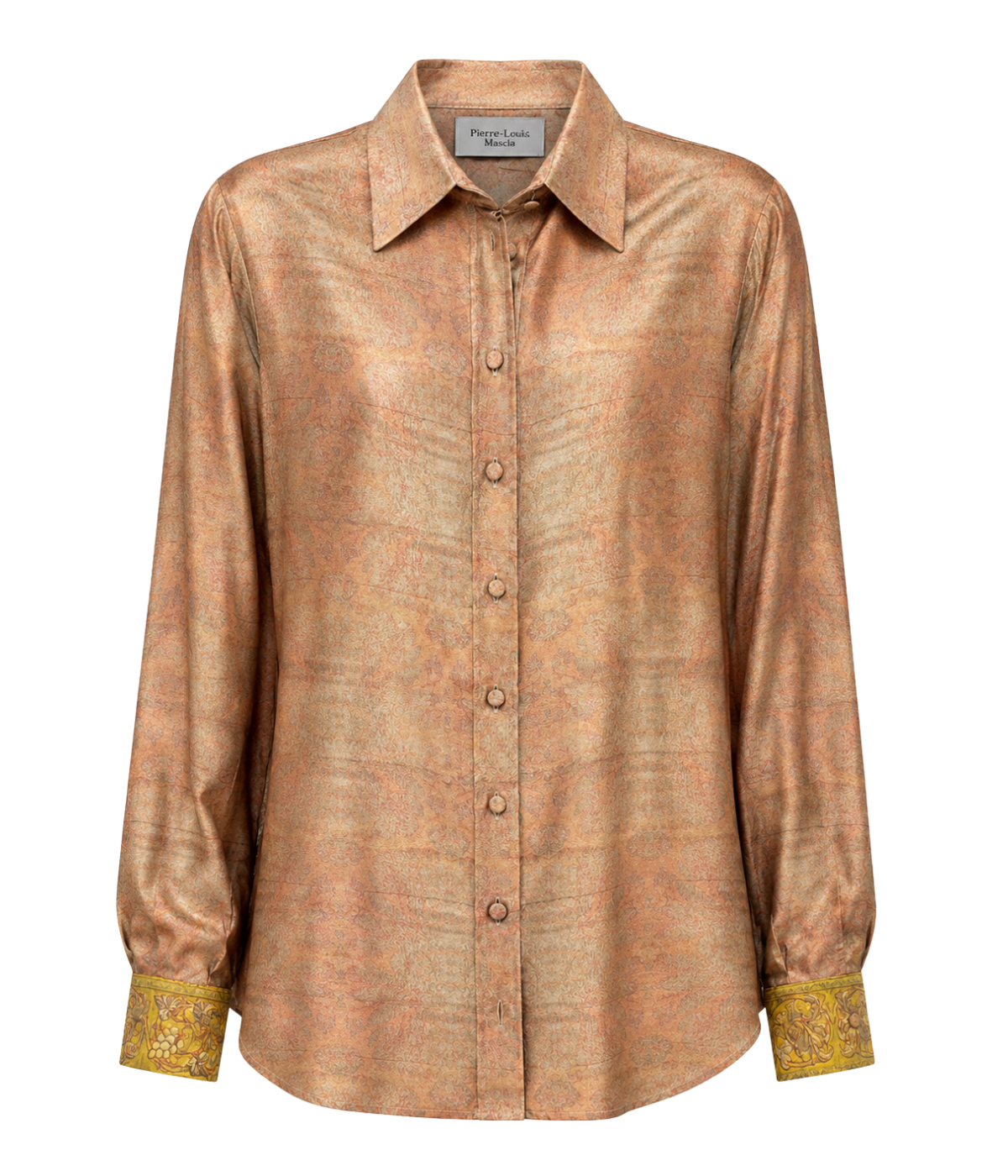 Aloe Silk Longsleeve Shirt in Terracotta Multi