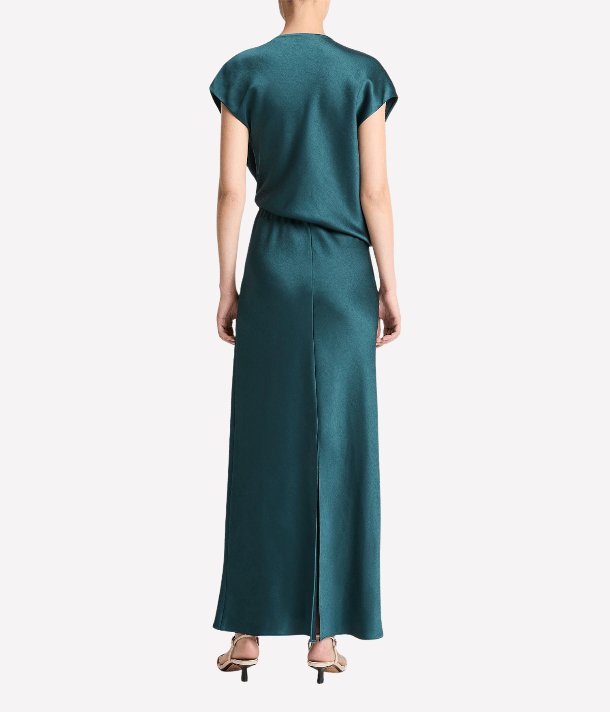 Draped Cowl Sleeve Dress in Juniper