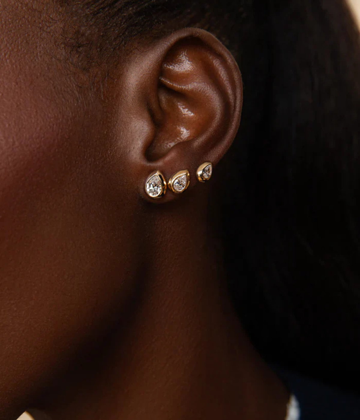Large Pear Venus Stud