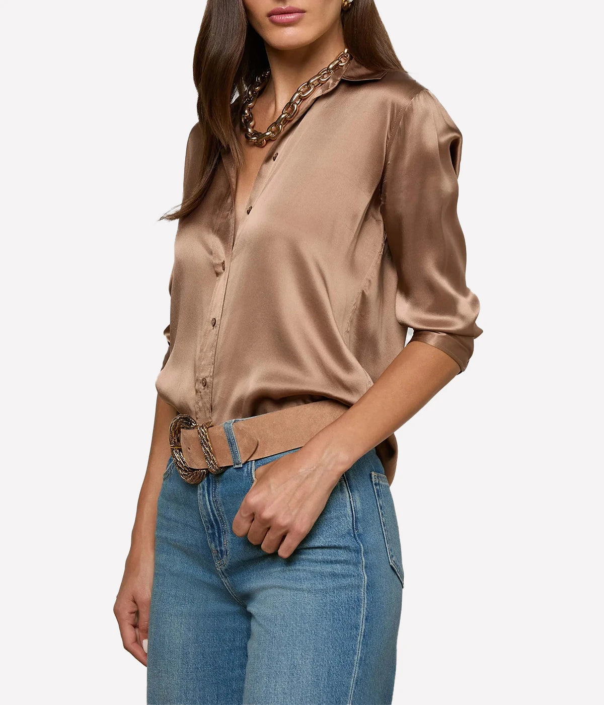 Dani 3/4 Sleeve Blouse in Cinnamon Swirl