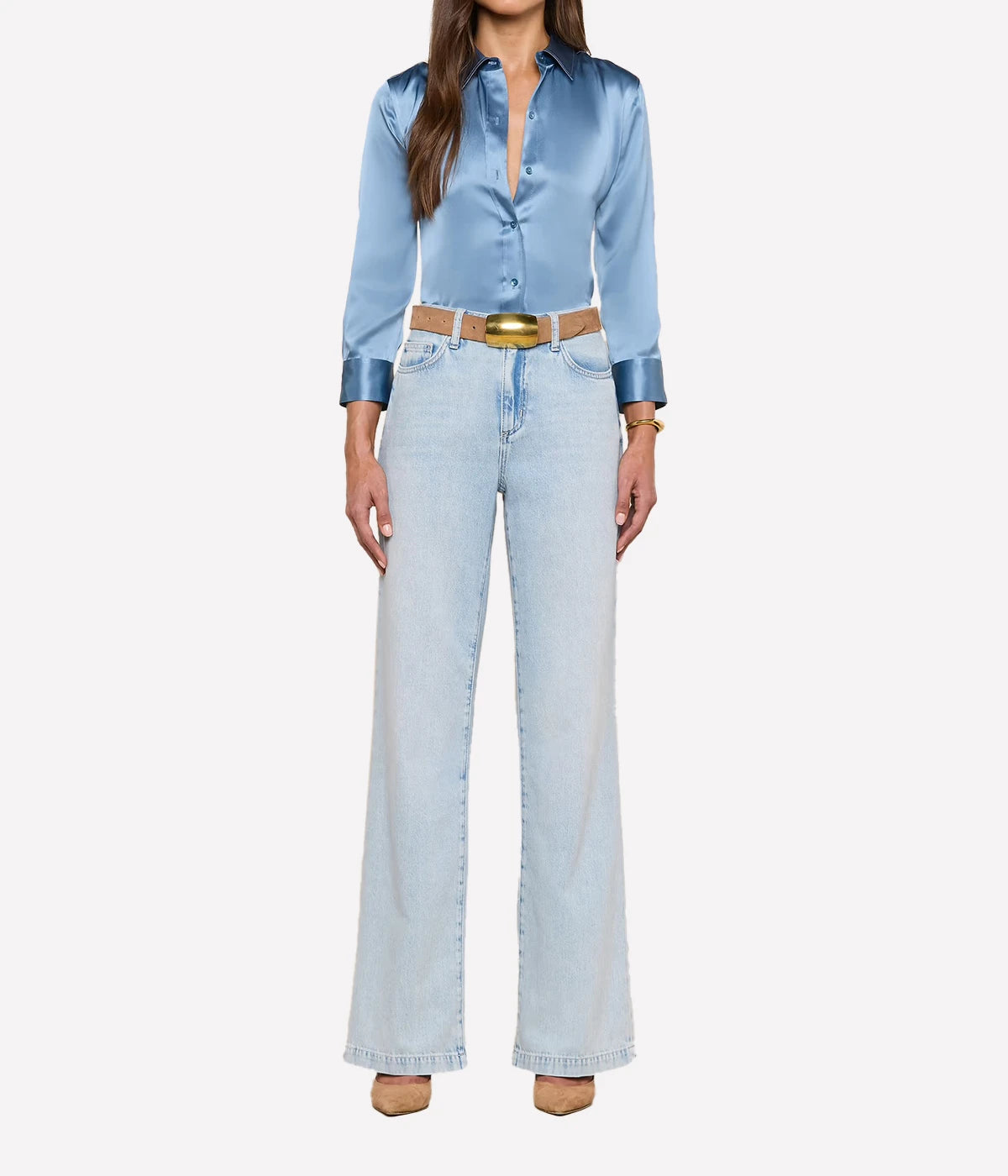 Dani 3/4 Sleeve Blouse in Blue Mist