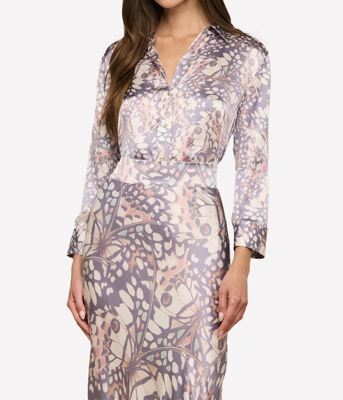Dani 3/4 Sleeve Blouse In Multi Small Butterfly Wing
