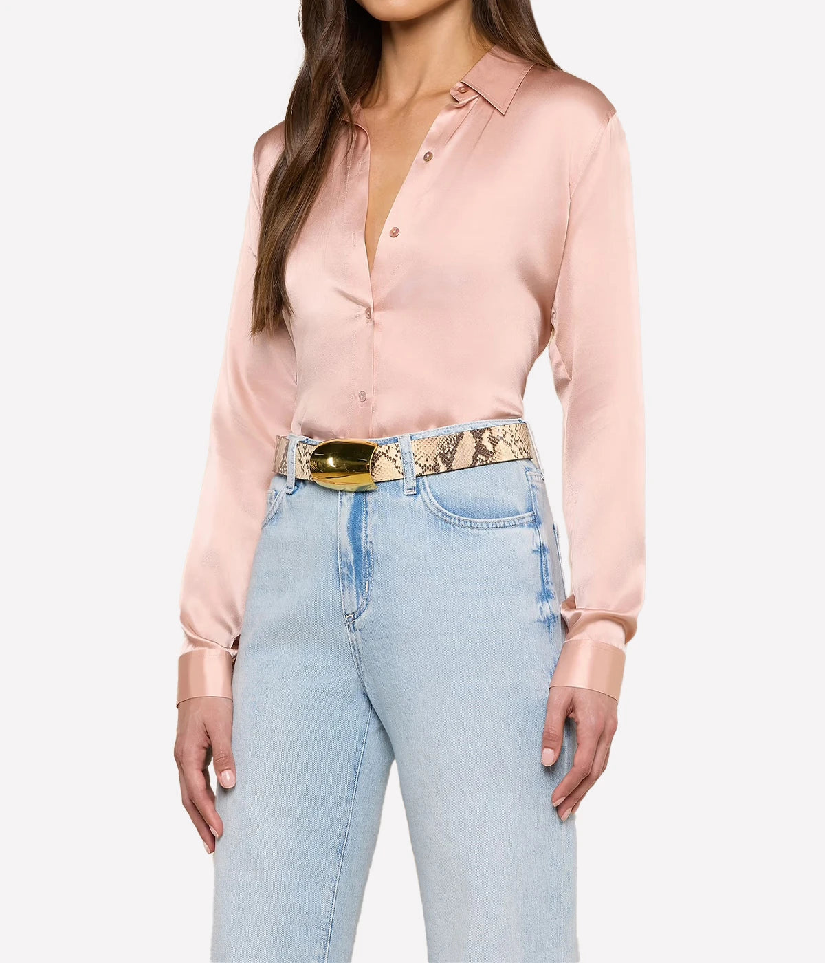 Tyler Long Sleeve Blouse In Misty Rose