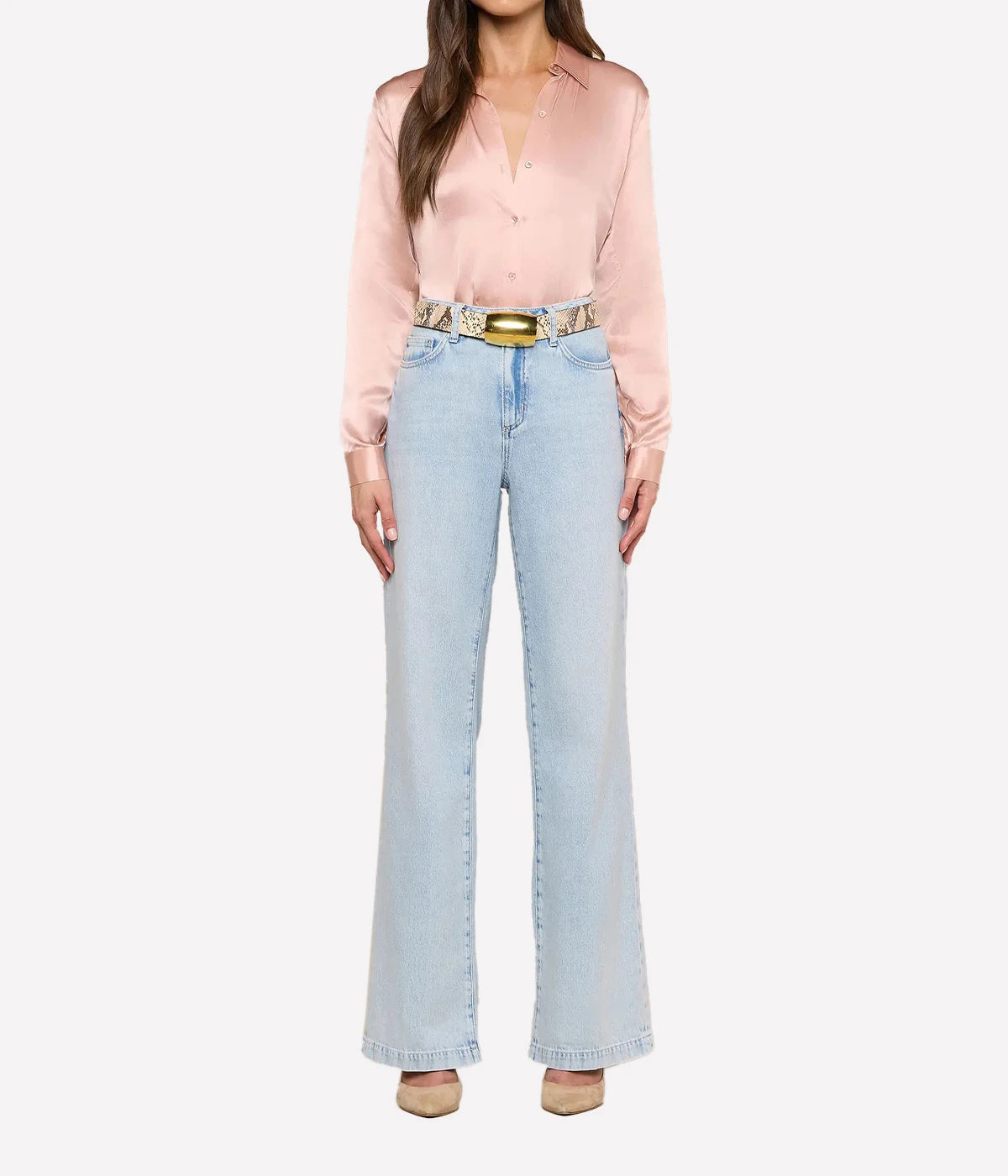 Tyler Long Sleeve Blouse In Misty Rose