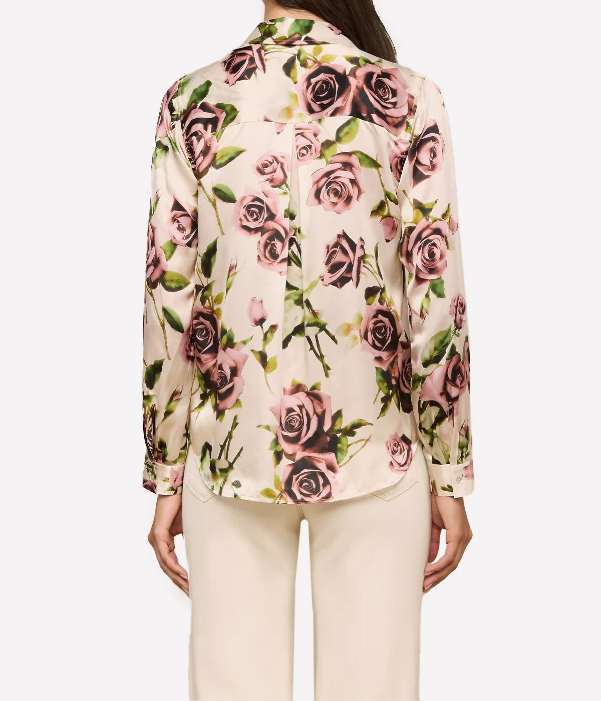 Tyler Long Sleeve Blouse In Ecru Romantic Rose
