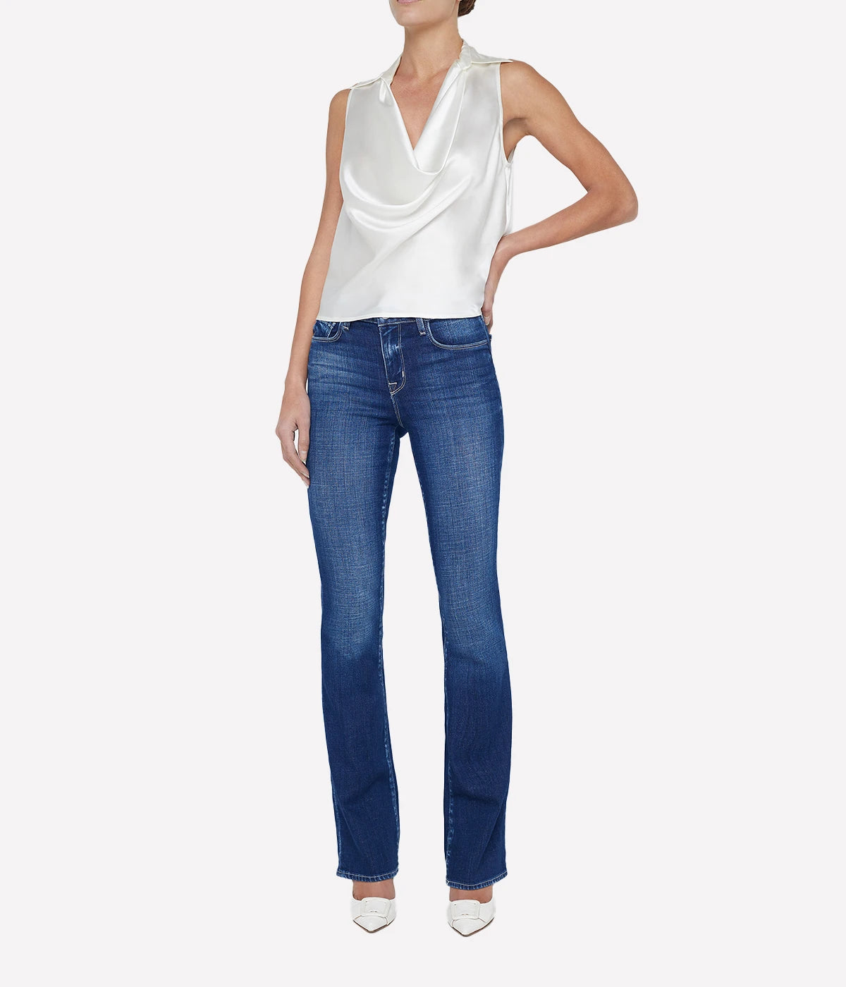 *FINAL SALE* Colter Cowl Neck Blouse in IVORY