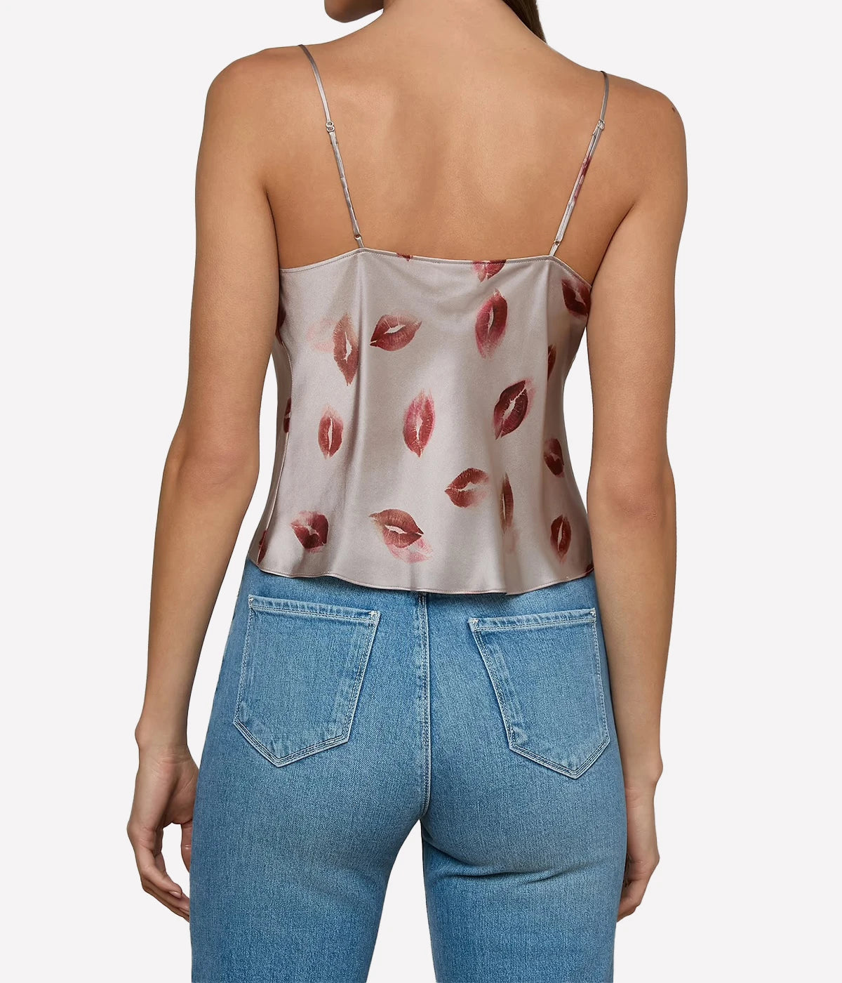Calista Cowl Neck Cami In Taupe Red Kiss