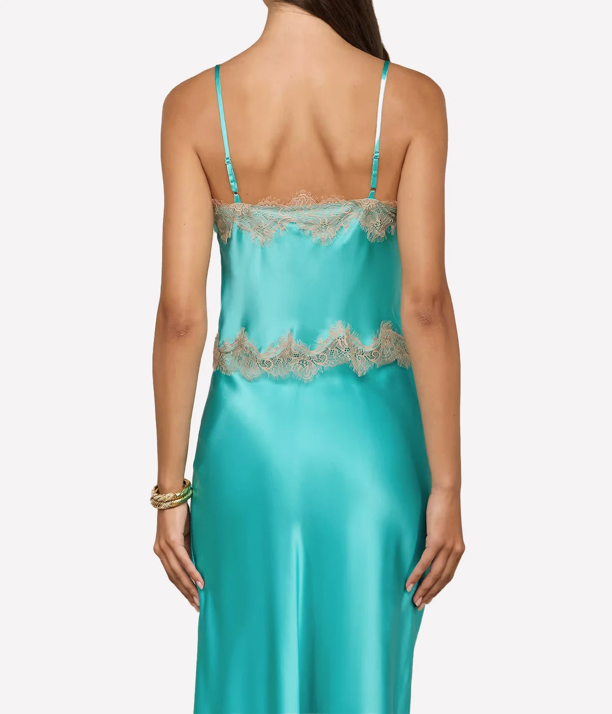 Kimber Lace Insert Cami In Cyan Cappuccino