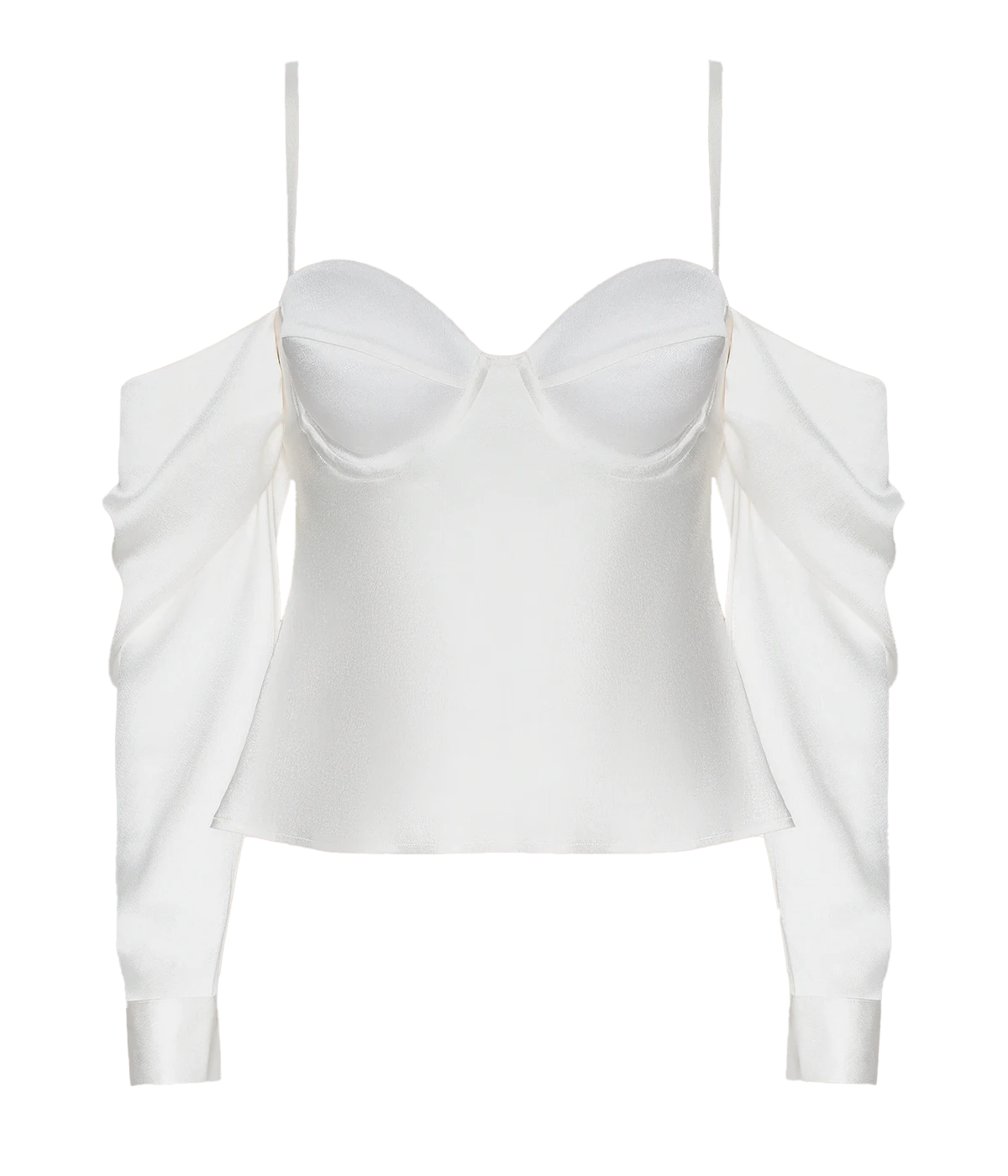 Saya Cold Shoulder Draped Top in Ivory