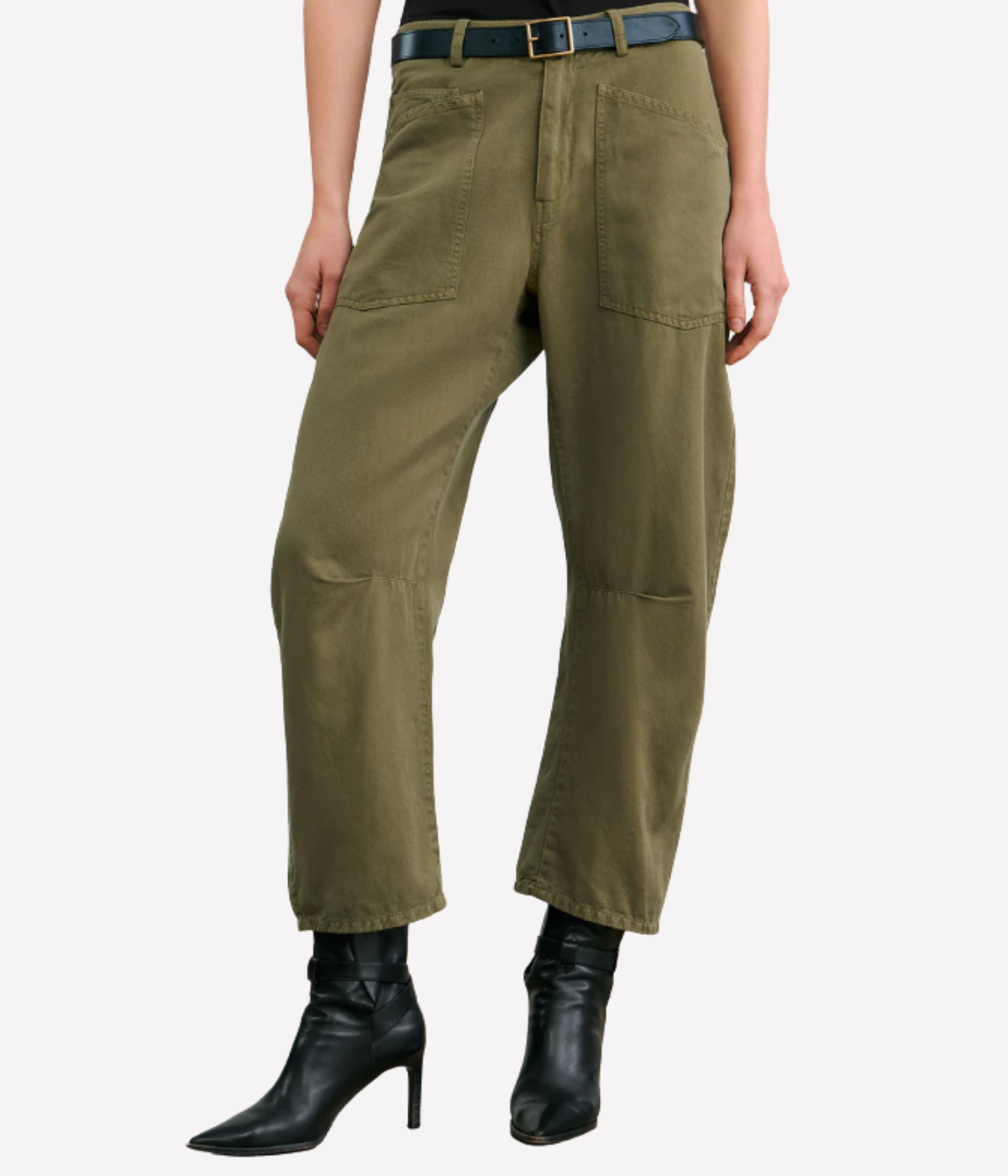 Shon Linen Pant in Olive Green