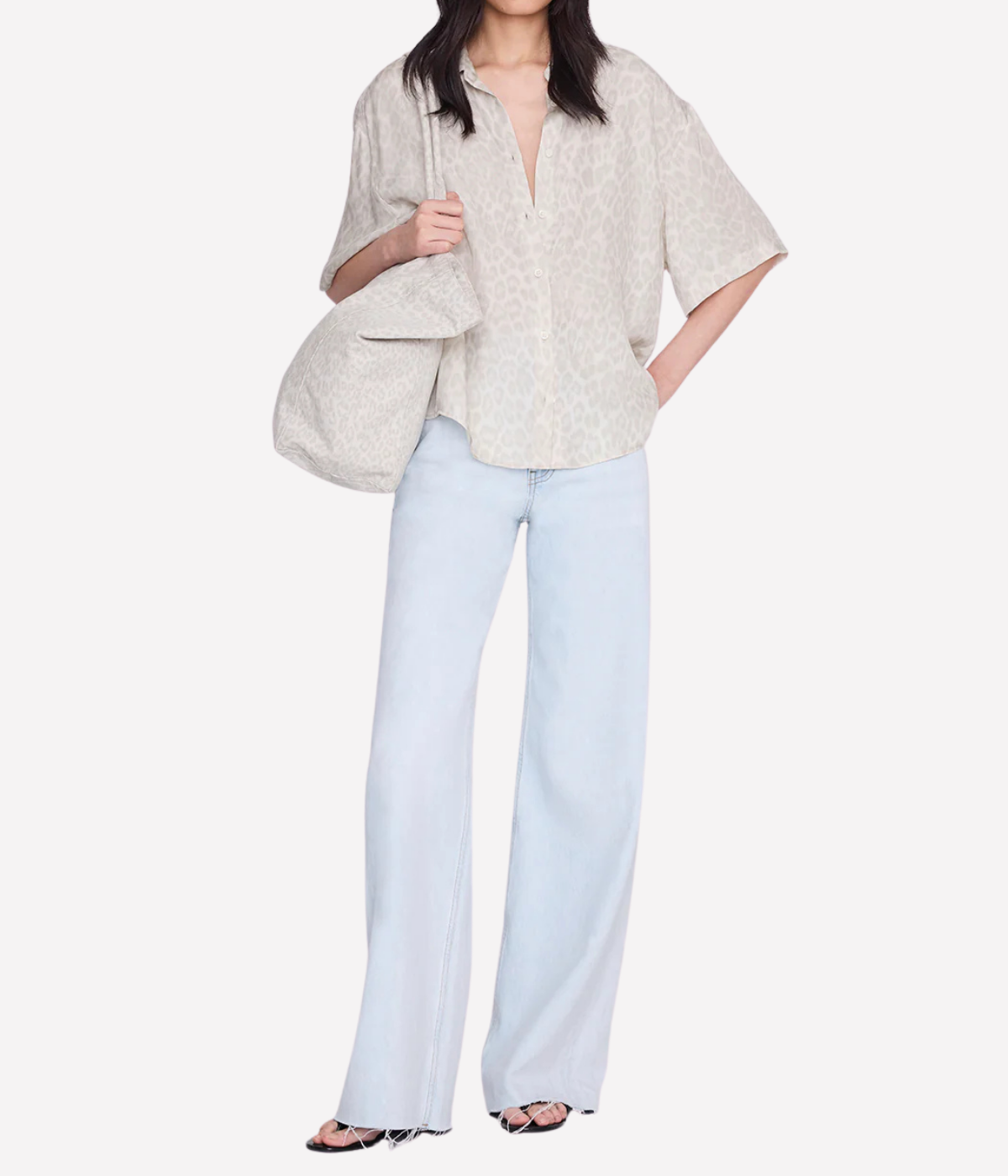 Coco Shirt In Washed White Leopard