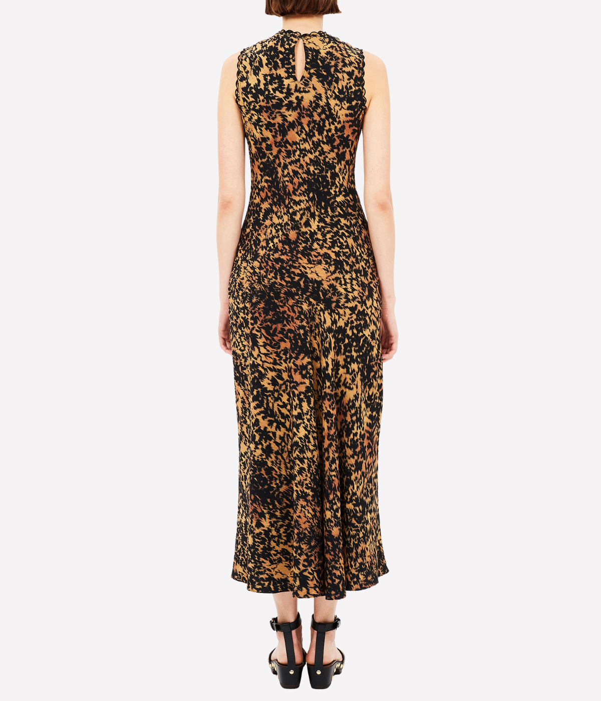 Clea Sleeveless Bias Midi Dress in Savannah