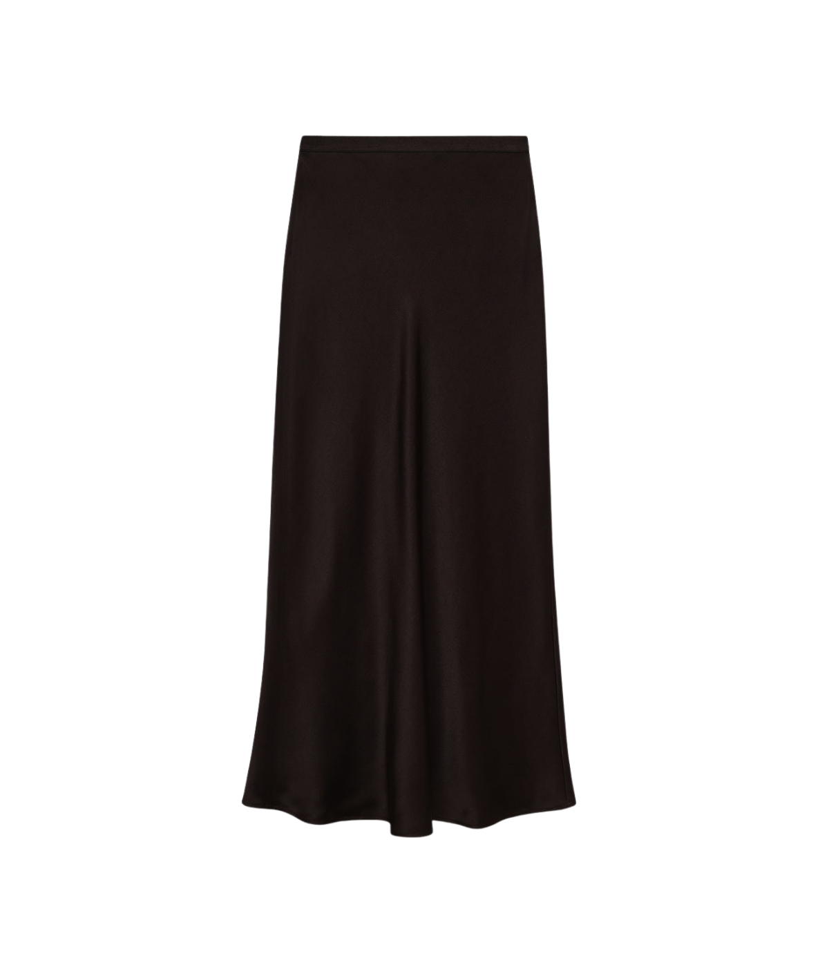Bar Silk Skirt in Deep Brown