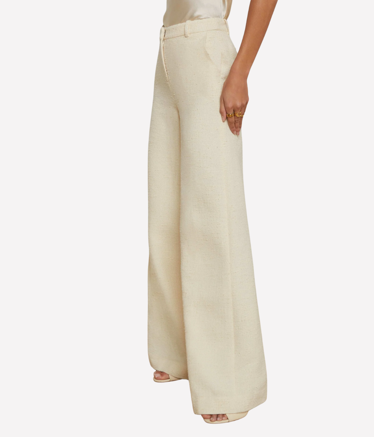 Pilar Wide Leg Pant in Light Pearl