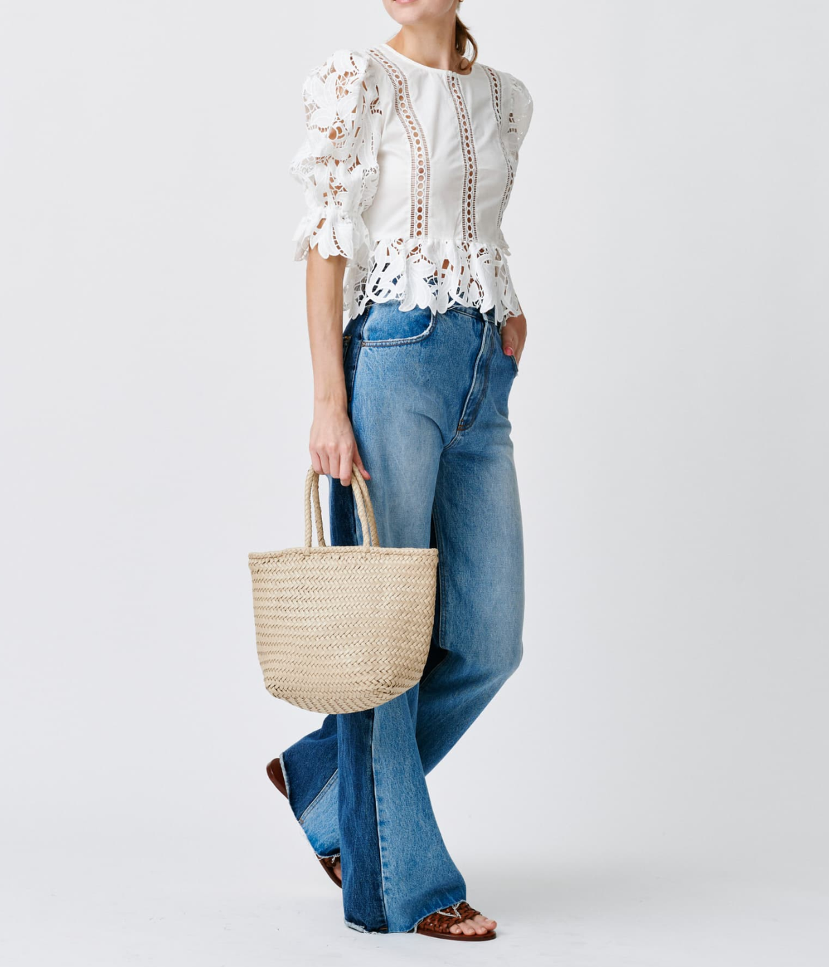 Grace Basket Bag in Pearl