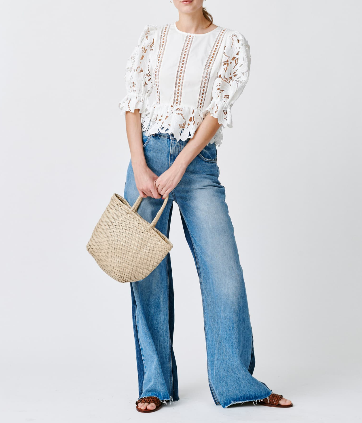 Grace Basket Bag in Pearl