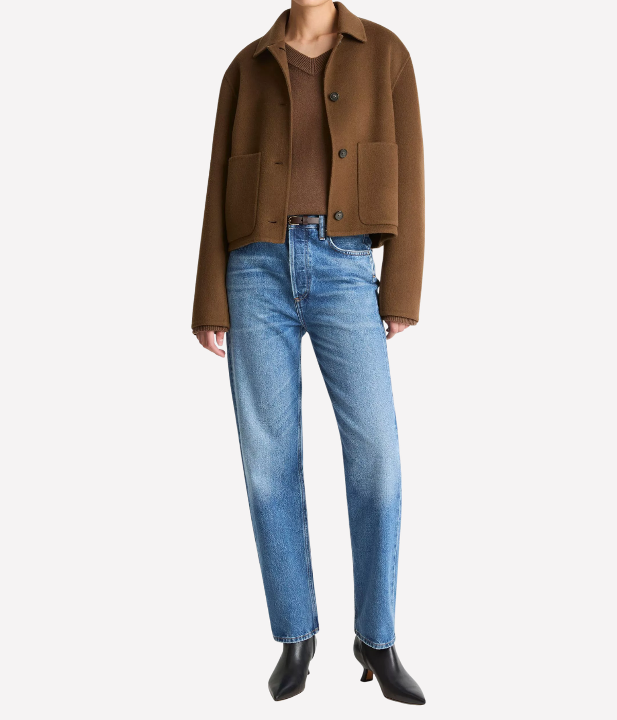 Cashmere Wool Short Jacket in Hazelnut