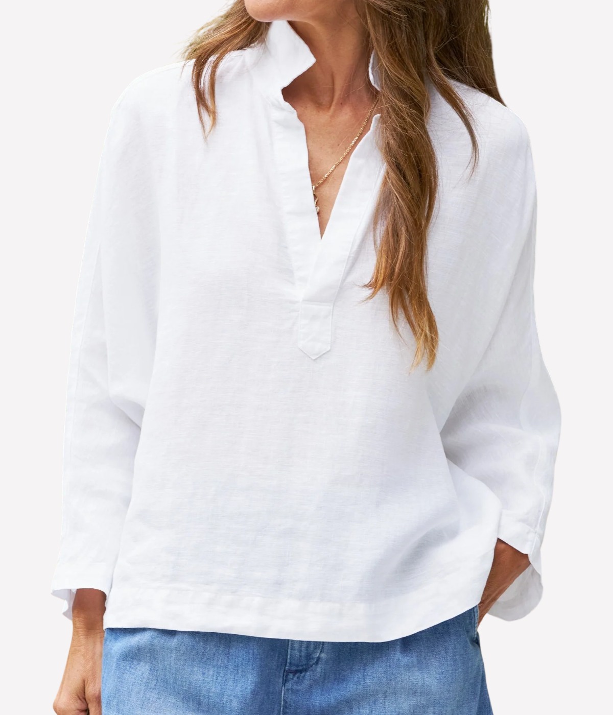 Gabi Popover Shirt In White