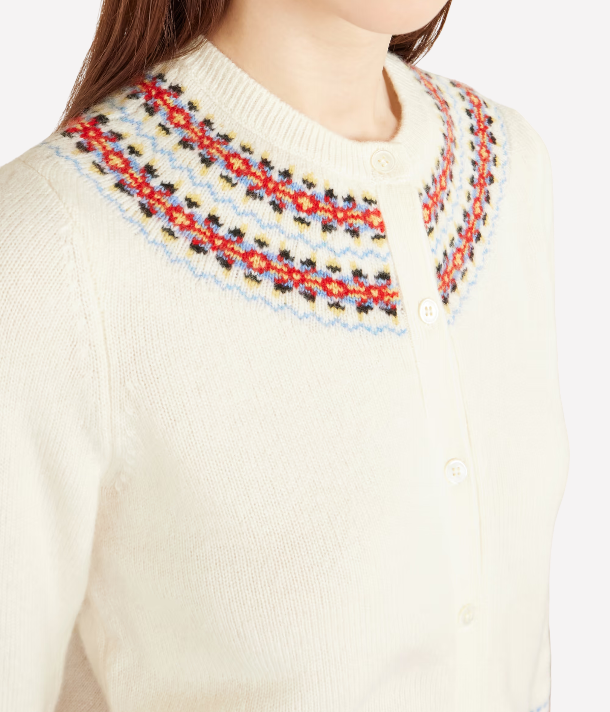 Olympe Cardigan in Ivory Annecy Fair