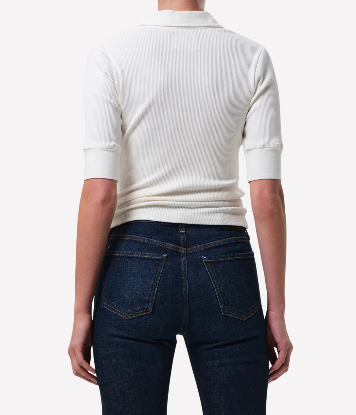 Amina Polo Henley in White