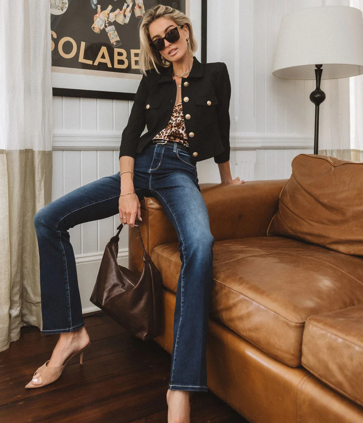 Kumi Cropped Fitted Jacket in Black