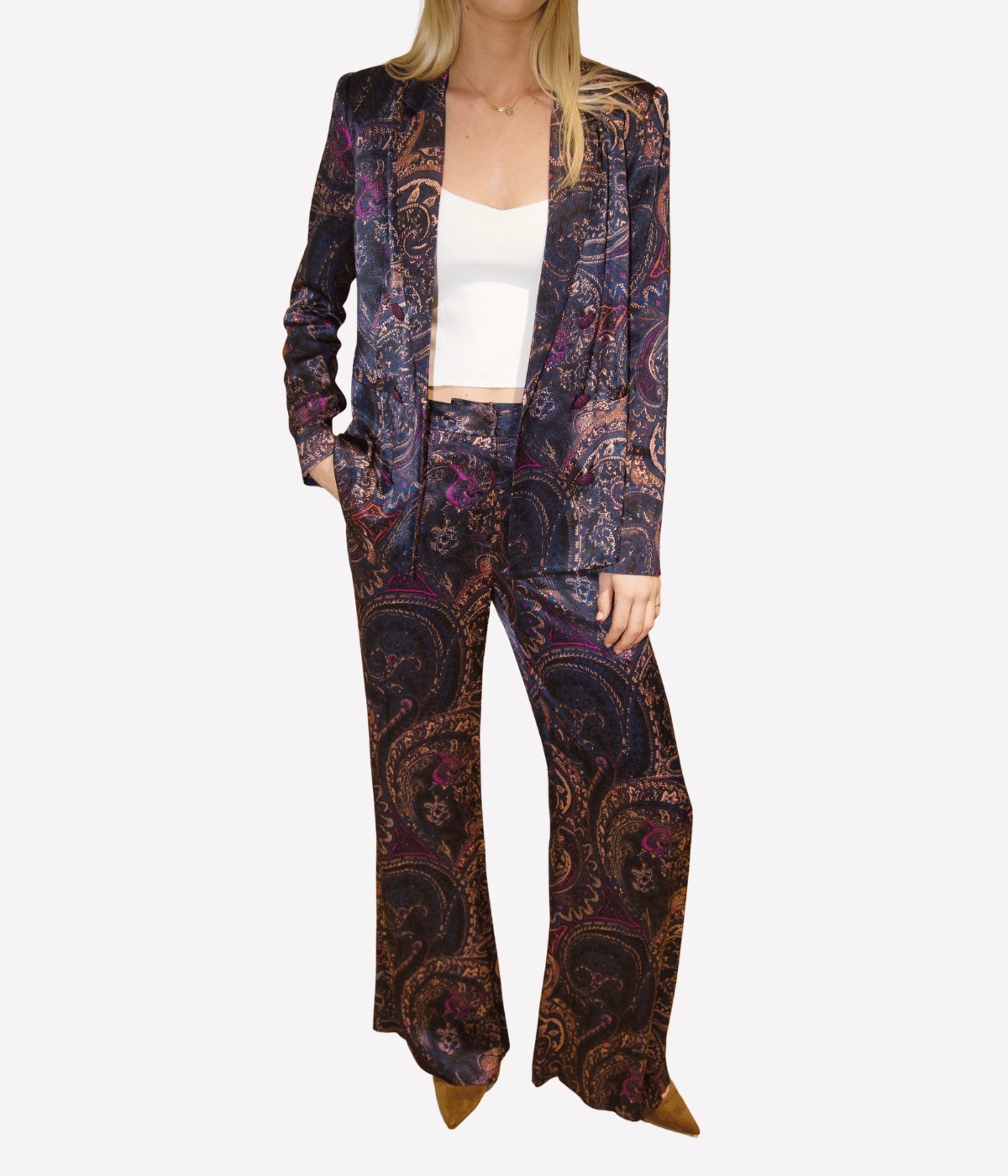 *FINAL SALE* Colin Blazer in Plum Multi Boute Paisley