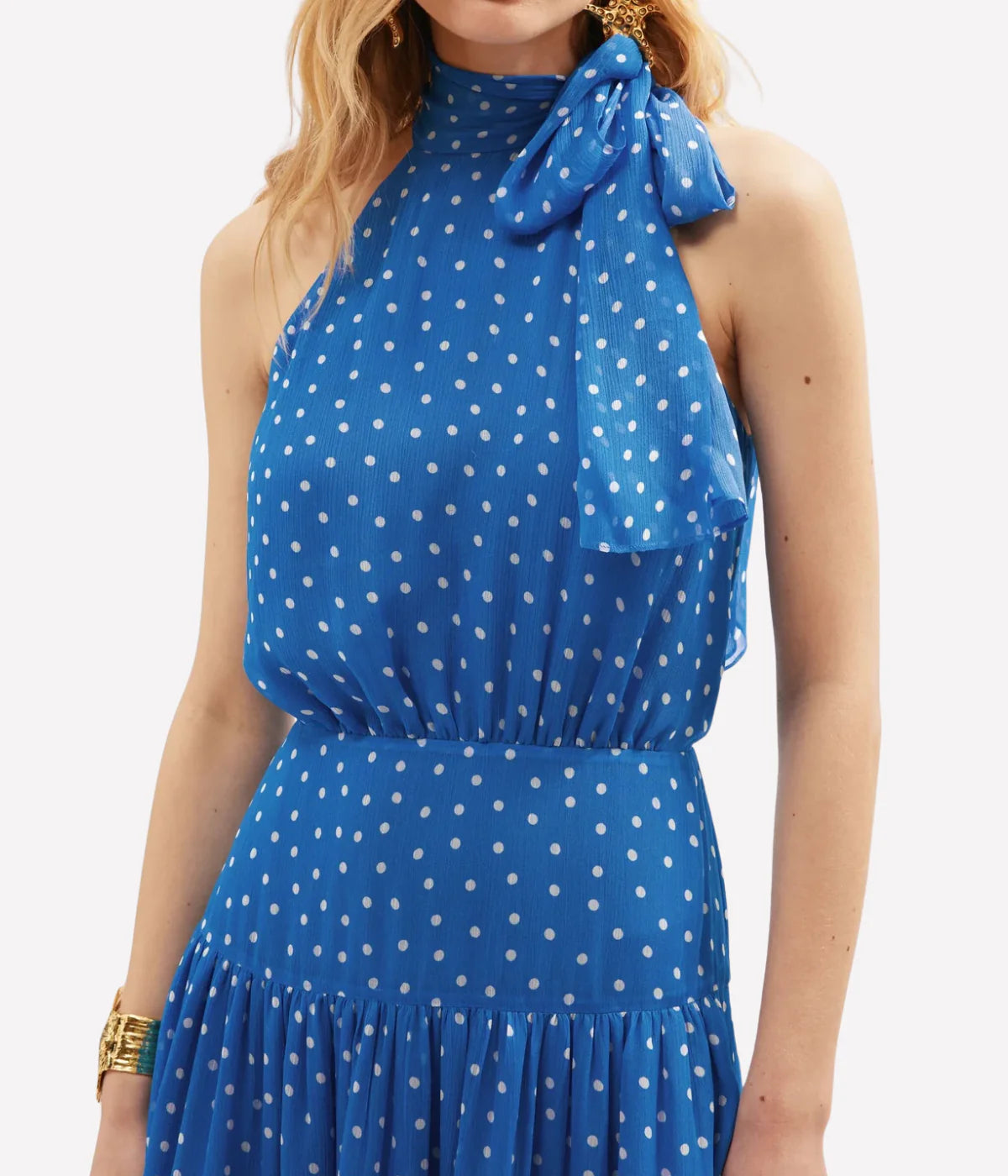 Abi Dress in Layla Dot Blue