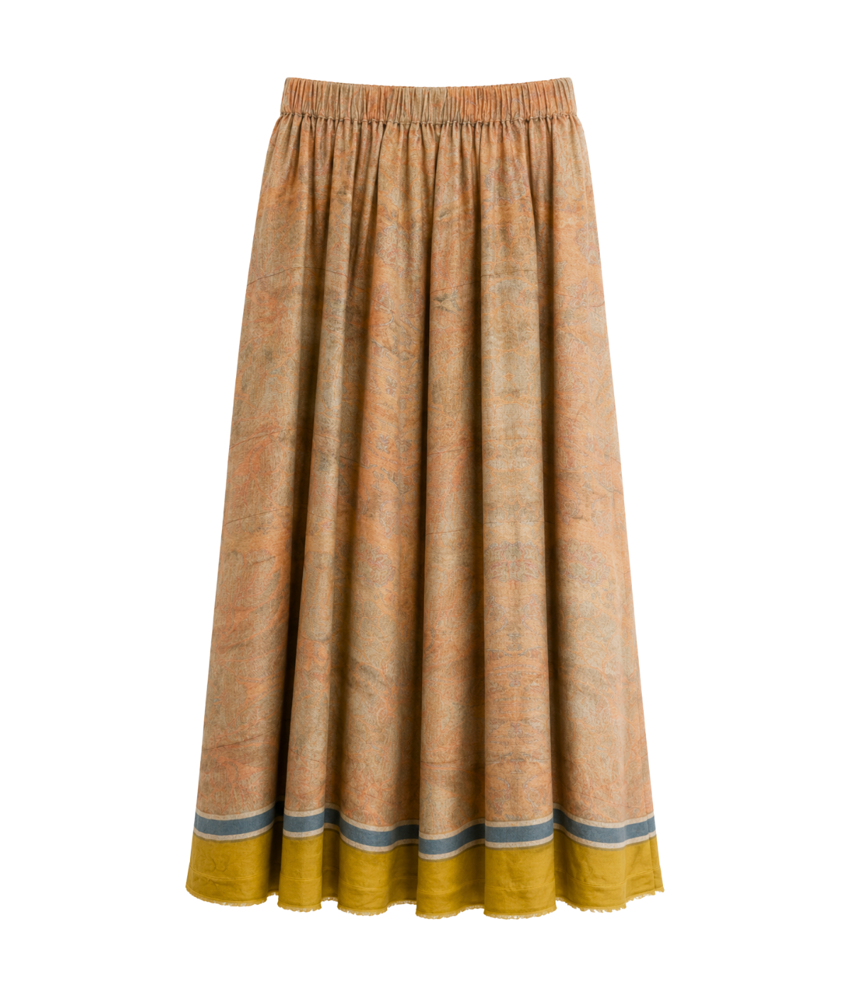 Aloe Silk Skirt in Terracotta Multi