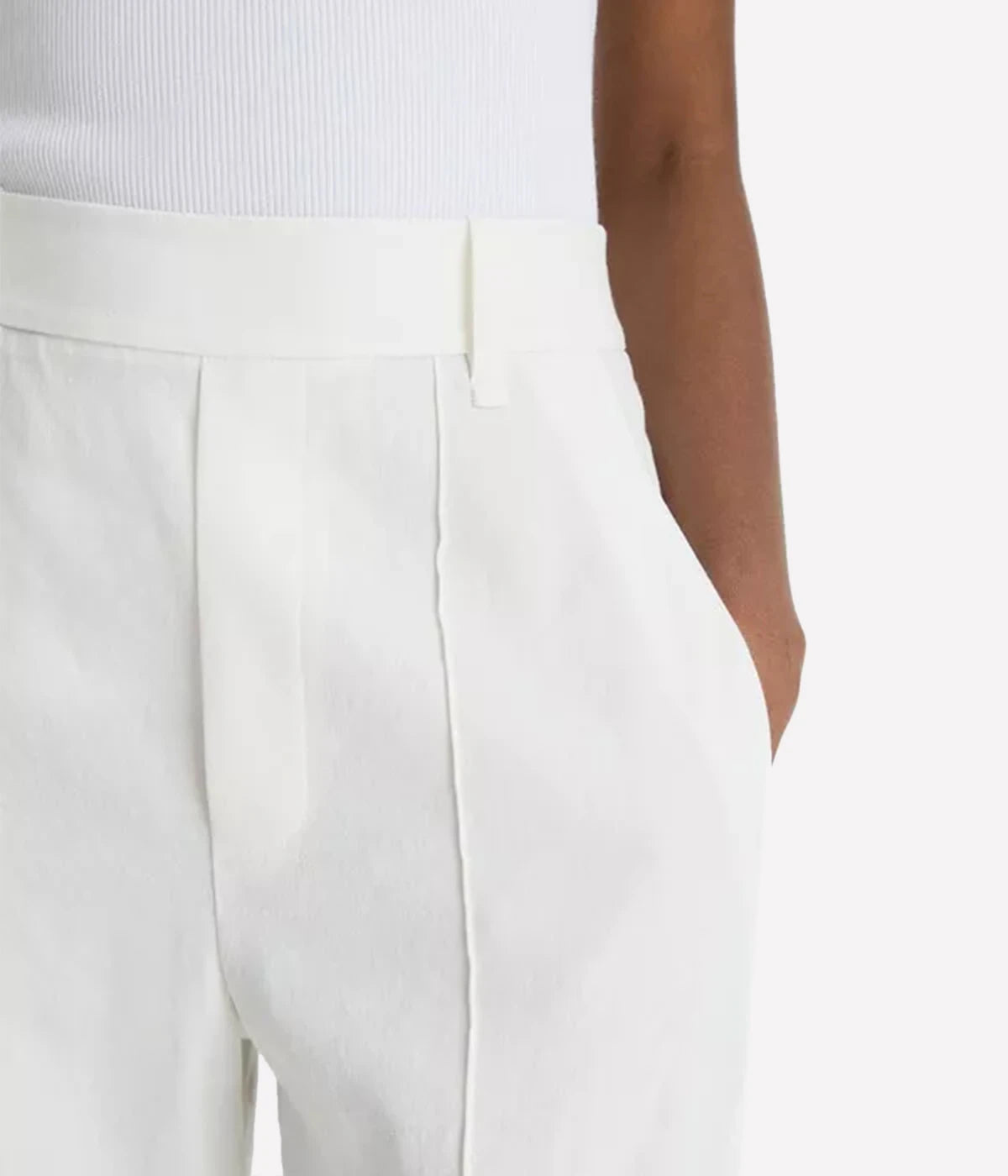 High Rise Pull on Pant in Off White
