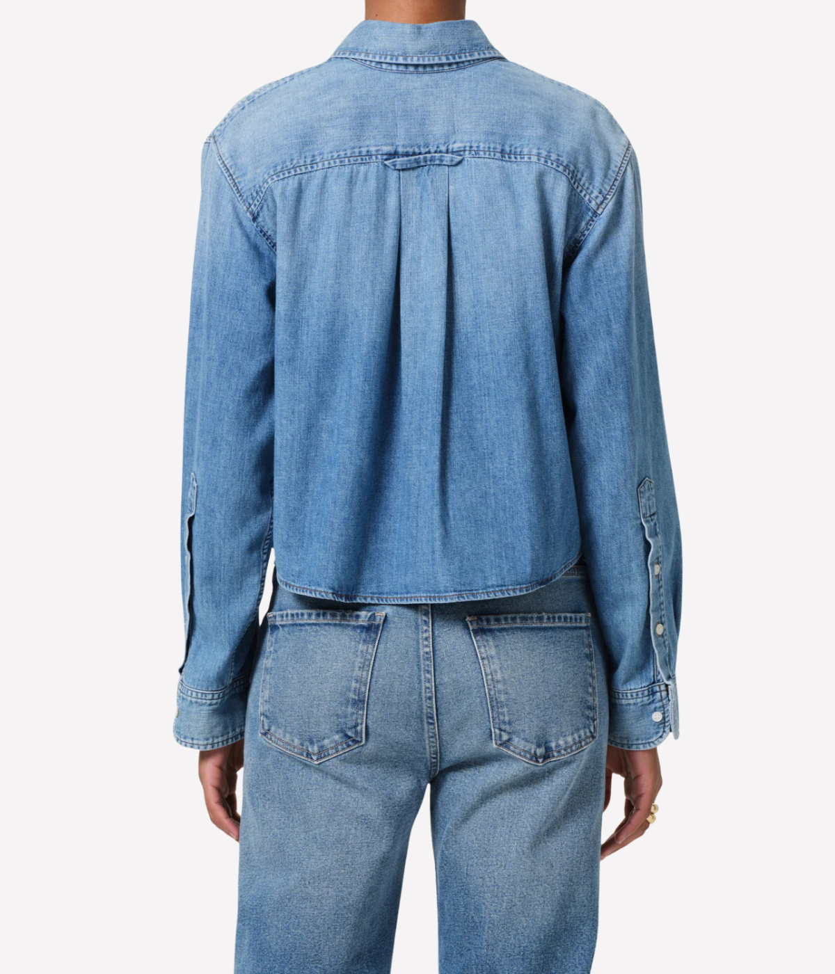 Baby Shay Cropped Shirt in Carolina Blue