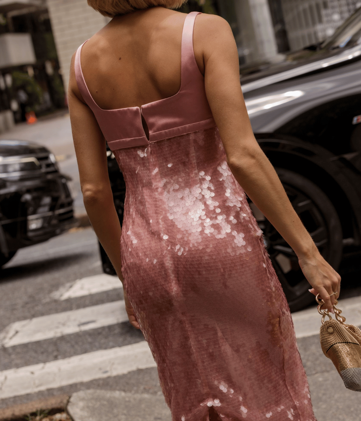 Yvaine Sequin Dress in Rose