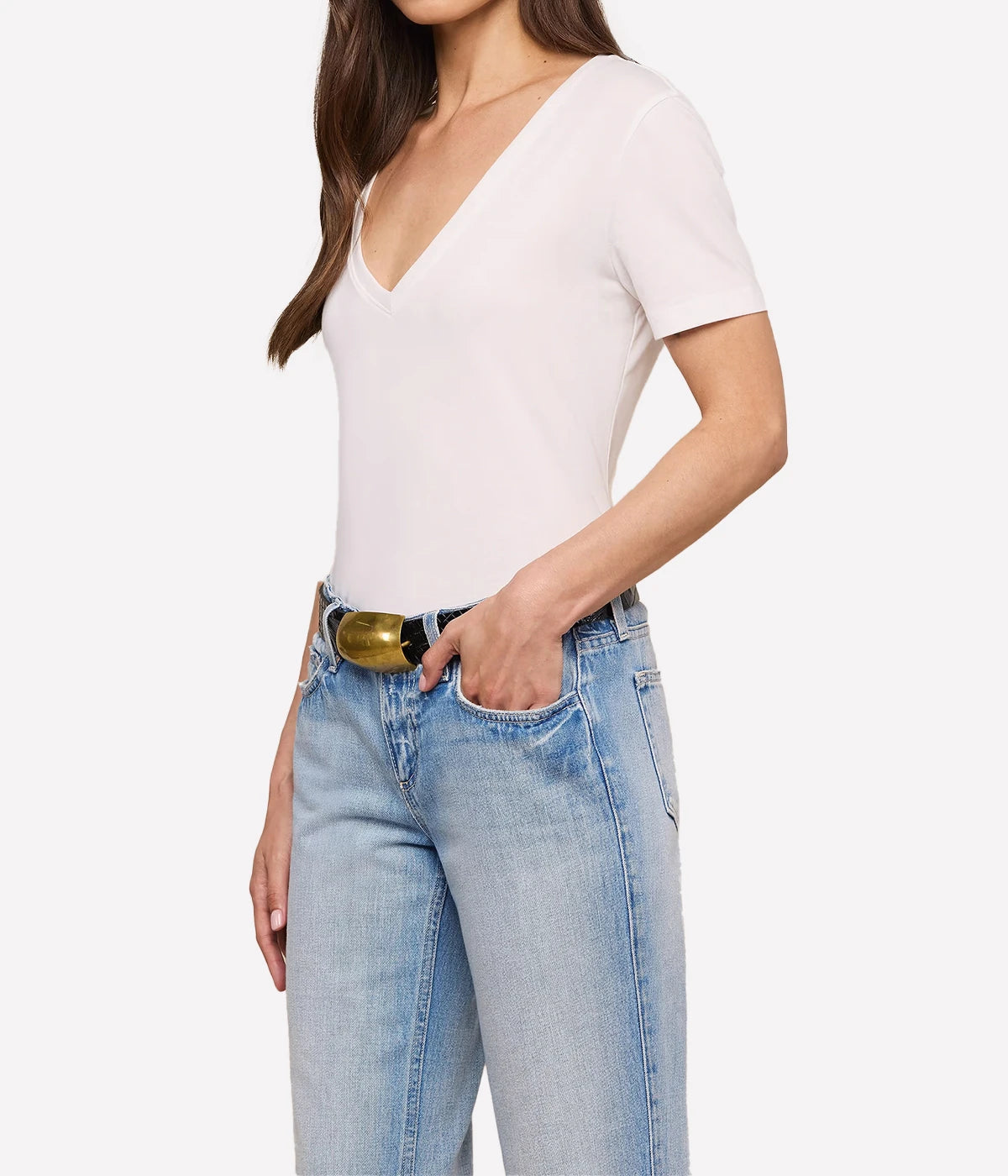Brianna Short Sleeve Tee In White