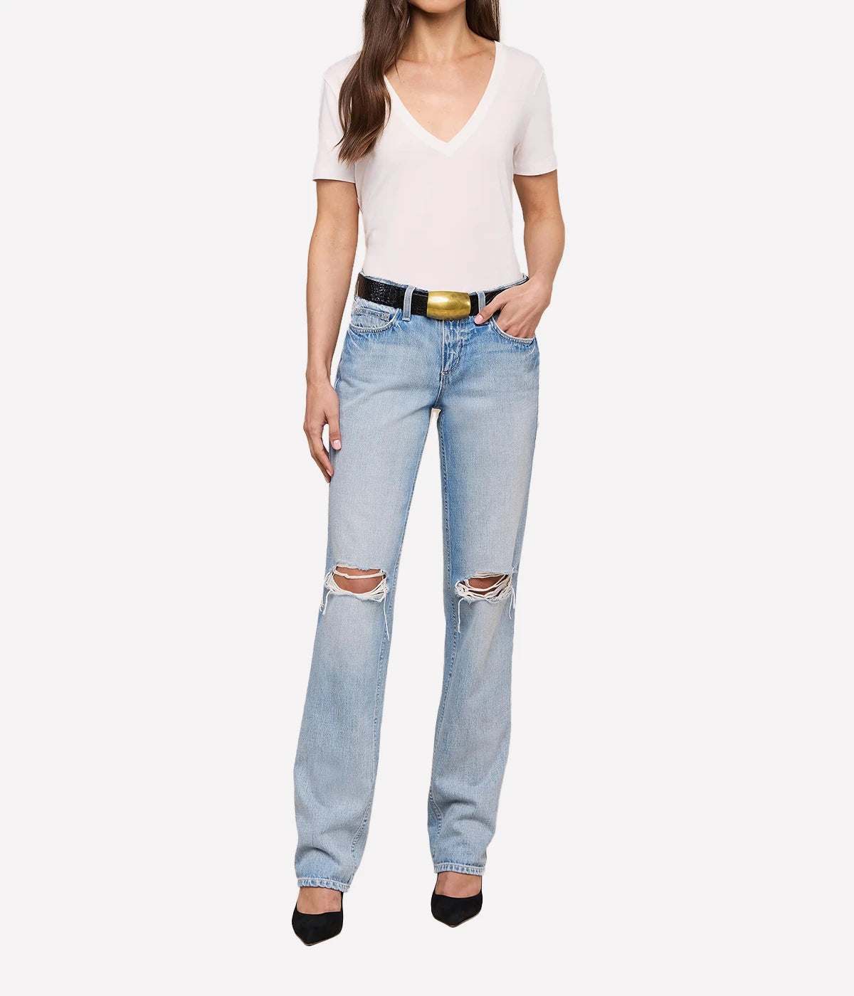 Brianna Short Sleeve Tee In White