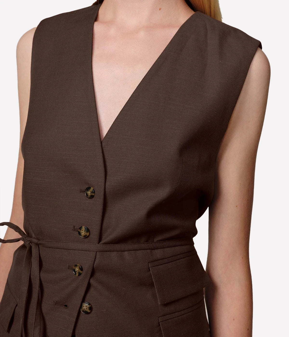 Samos Vest In Java Brown