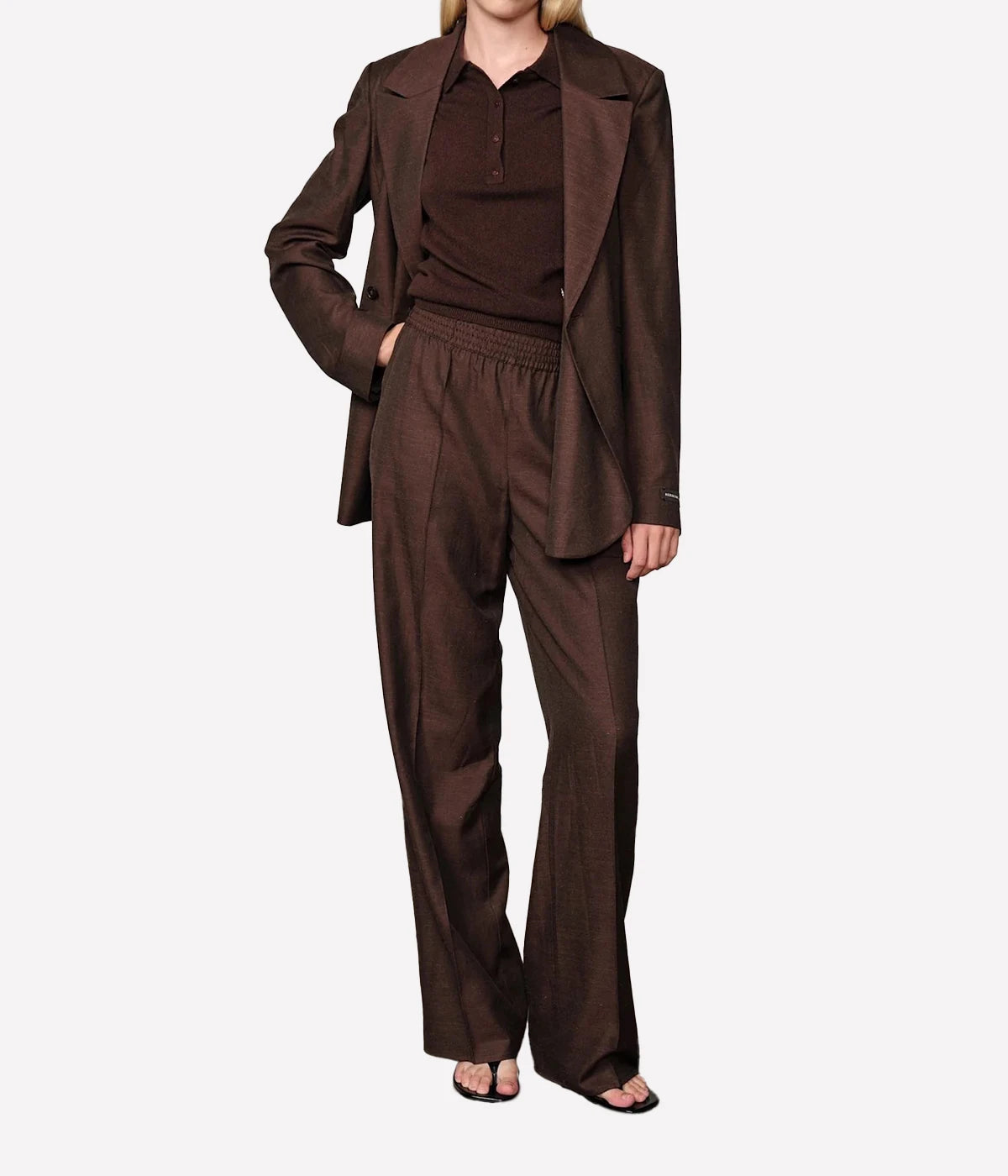 Pinky Midt Waist Pant In Java Brown