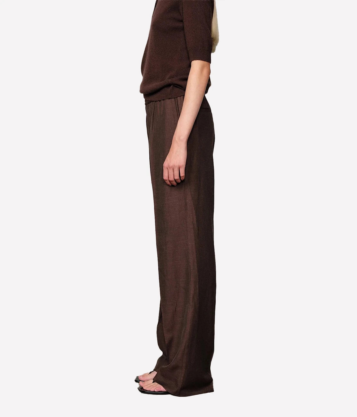 Pinky Midt Waist Pant In Java Brown